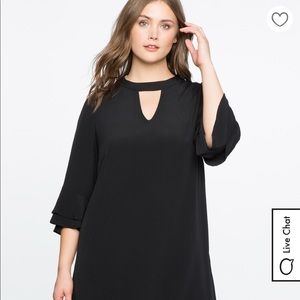 Ruffle sleeve Eloquii Dress, Black, size 16, NWT